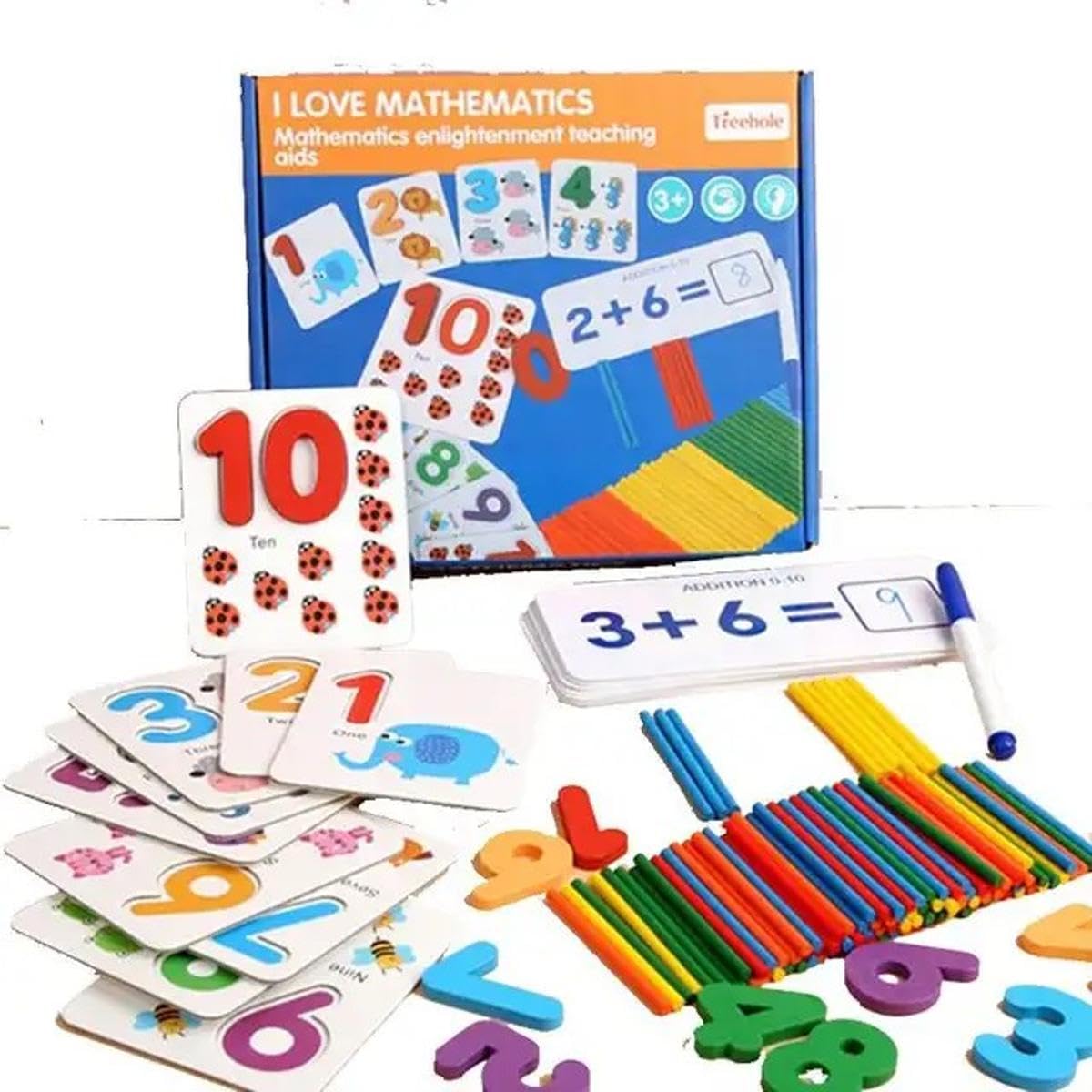 Best Dealz UK Montessori Math Learning Toys for Toddlers - Educational Toy Set with Flash Cards for 3+ Year Olds - Preschool Math Games and Learning Resources - STEM Activities