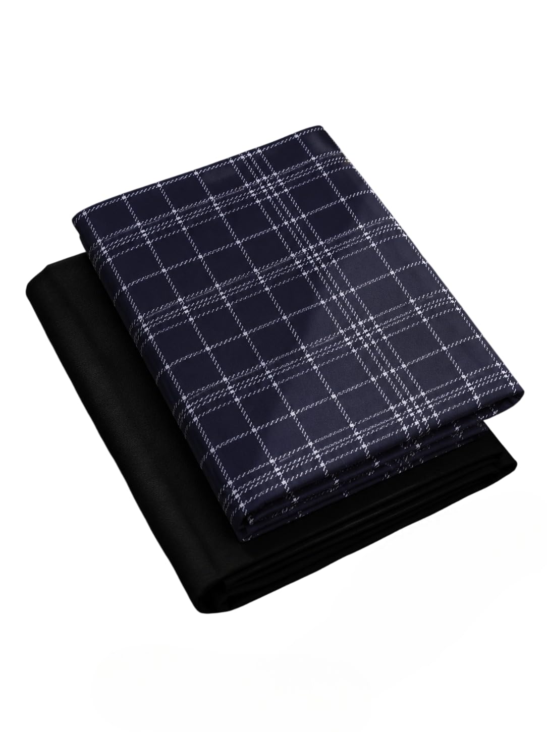 Men's Check Pattern Poly Cotton Suit Fabric Set | 2.25 Meter Shirt Fabric & 1.20 Meter Pant Fabric | Stylish Unstitched Dress Material