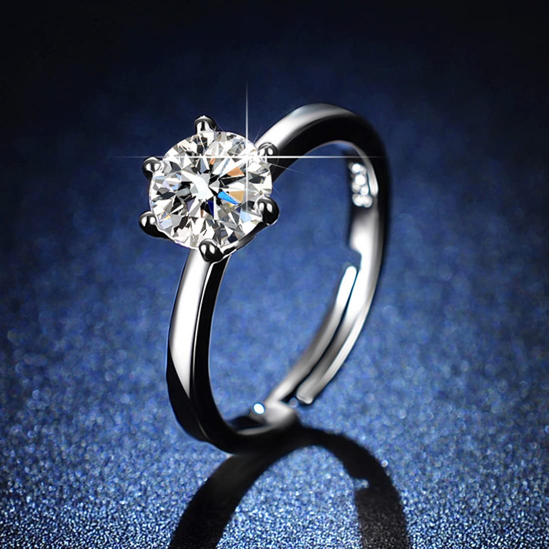 Anelli Donna Scintillanti - Regolabili, Placcati Platino, Zirconi AAA+