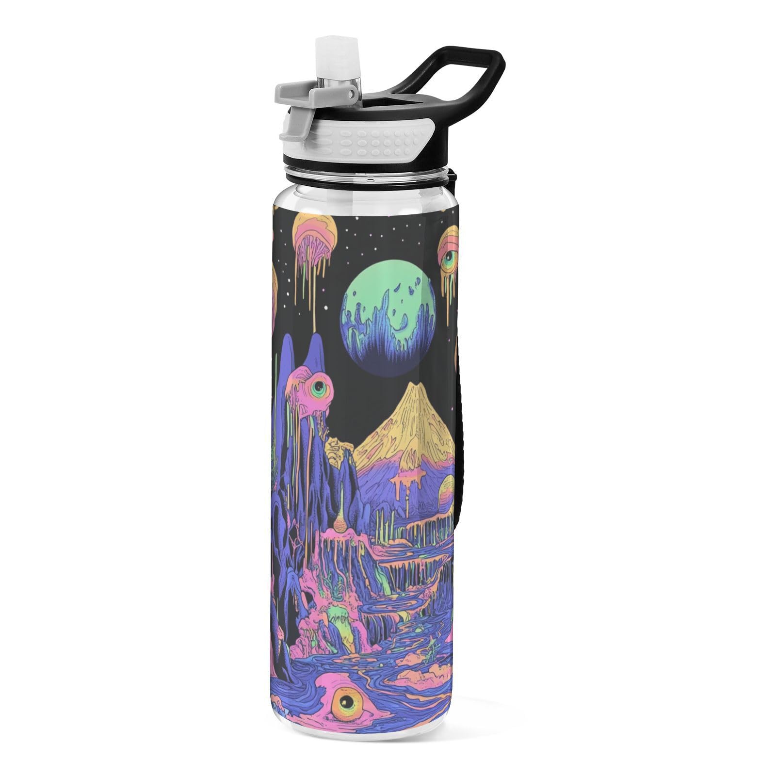 Bouteille d'eau de voyage réutilisable en Tritan sans BPA avec bouchon hermétique 887 ml
