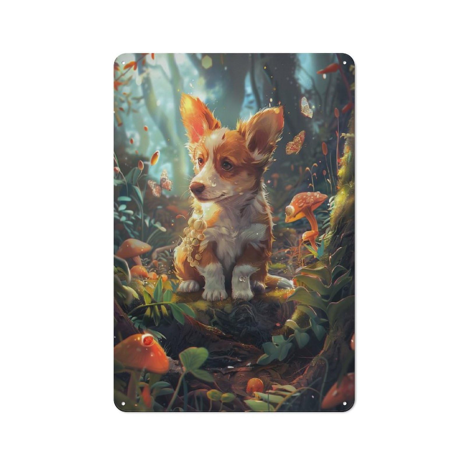 Junmoney Forest Doggo 30X20cm Retro Tin Sign With For Kitchen Or Home Bar, A Decorative Gift For A Newly Furnished Kitchen And Home Bar