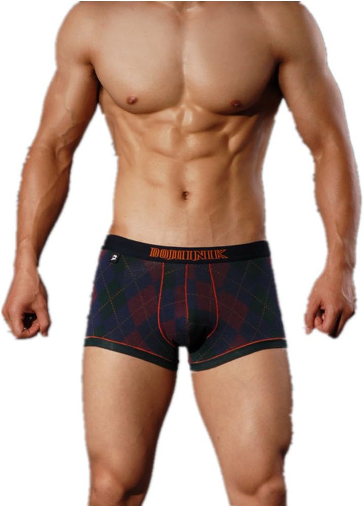 Dominik Men's Underwear Antibacterial Breathable Plaid Print Boxers