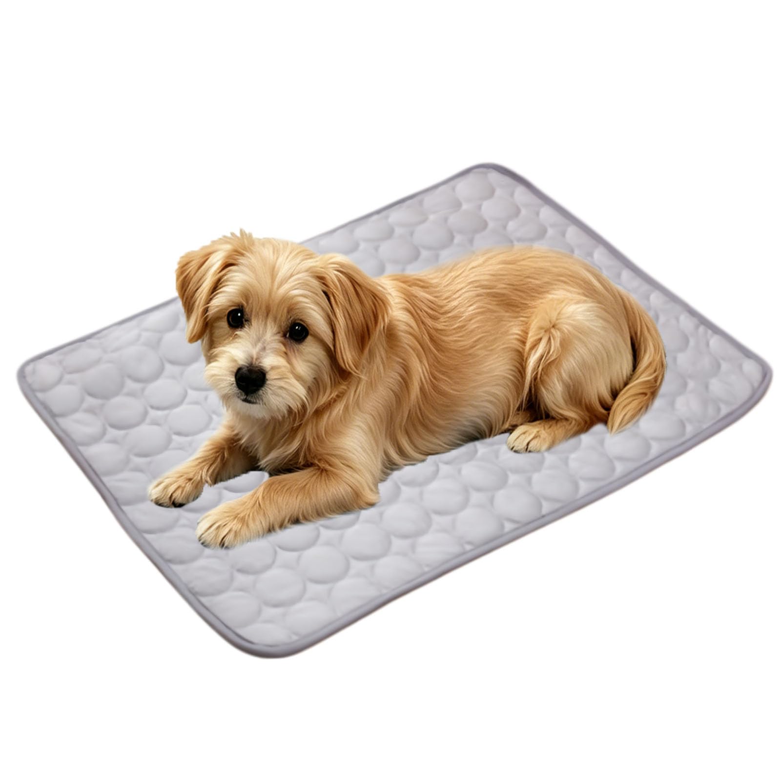 Jeeeun Dog Cooling Mat, Ice Silk Pet Cooling Mat, Soft Washable Non Slip Cooling Pad, Indoor Outdoor Cooling Bed (Gray,Medium)