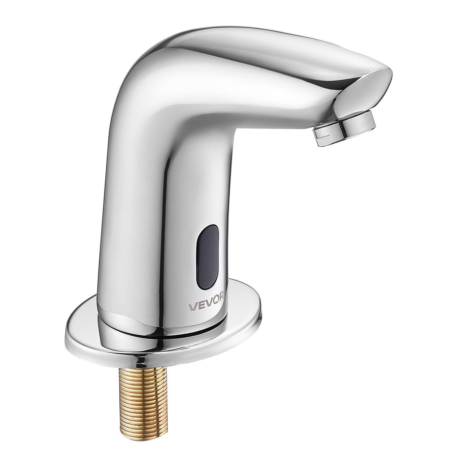 VEVOR Robinet Automatique sans Contact, Mitigeur de Lavabo à Capteur de Mouvement, Robinetterie d'Eau Froide, Fonctionne sur Piles, pour Tuyau de 9,5 mm, Bar Cuisine Salle de Bain, Chromé Argenté