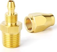 Vista 14 de GASHER 10PCS Brass Pneumatic Replacement Fitting, Reusable Hose End Repair Fitting 1/4" Barb（Suitable for 1/4" ID，5/16" OD air hose) x 1/4" NPT Rigid