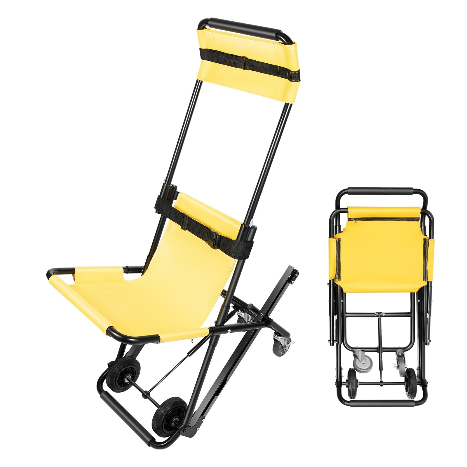 Sollevamento manuale per scale, sedia a rotelle pieghevole in alluminio, sedia a rotelle portatile, poggiatesta regolabile, peso massimo 350,53 lbs