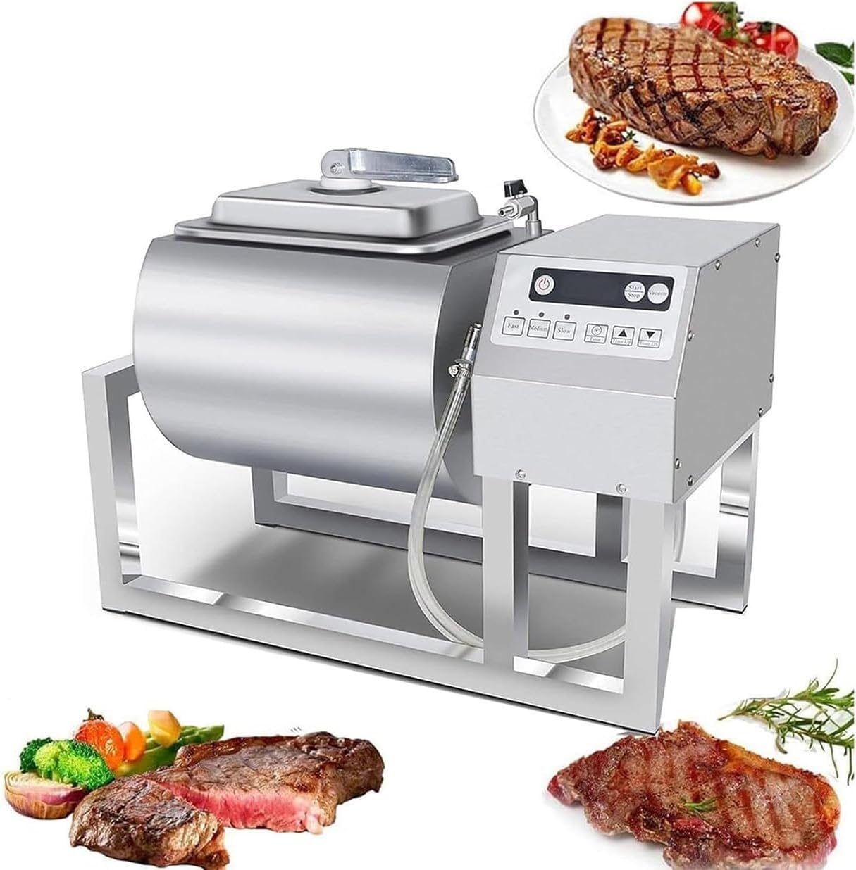 WLYPE Vacuum Tumbler Marinator for Meat Vegetable, 36lb/18L Three-Speed Commercial Meat Curing Machine with Timing Function, for Chicken Steak Burger Shop