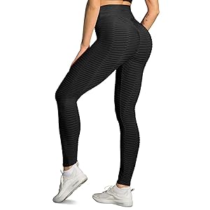 Memoryee Damen Honeycomb Leggings Geraffte Hintern Heben Hohe Taille Push Up Boom Booty Sport Leggings mit…