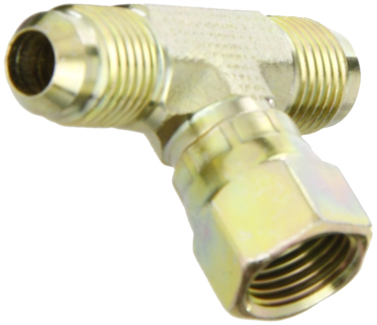 Eaton Aeroquip 203101-6-6S Swivel Nut Branch Tee, JIC 37 Degree End Types, Carbon Steel, 3/8 JIC(f) x 3/8 JIC(m) End Size, 3/8