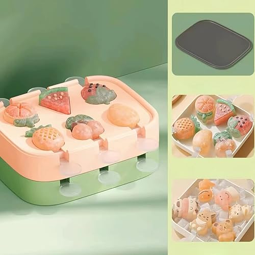 Paquete de 2 moldes para paletas para niños, 6 piezas de silicona para hacer helados, moldes de helado congelados, accesorios de cocina, leche