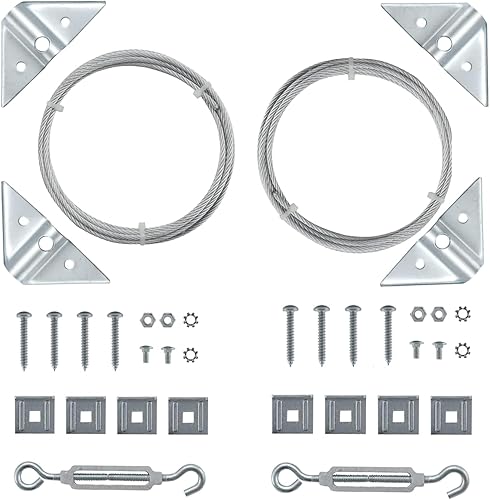 HOME MASTER HARDWARE Kit de 2 puertas antihundimiento para reparación de vallas de madera, acero chapado en zinc, kit de herrajes para puerta