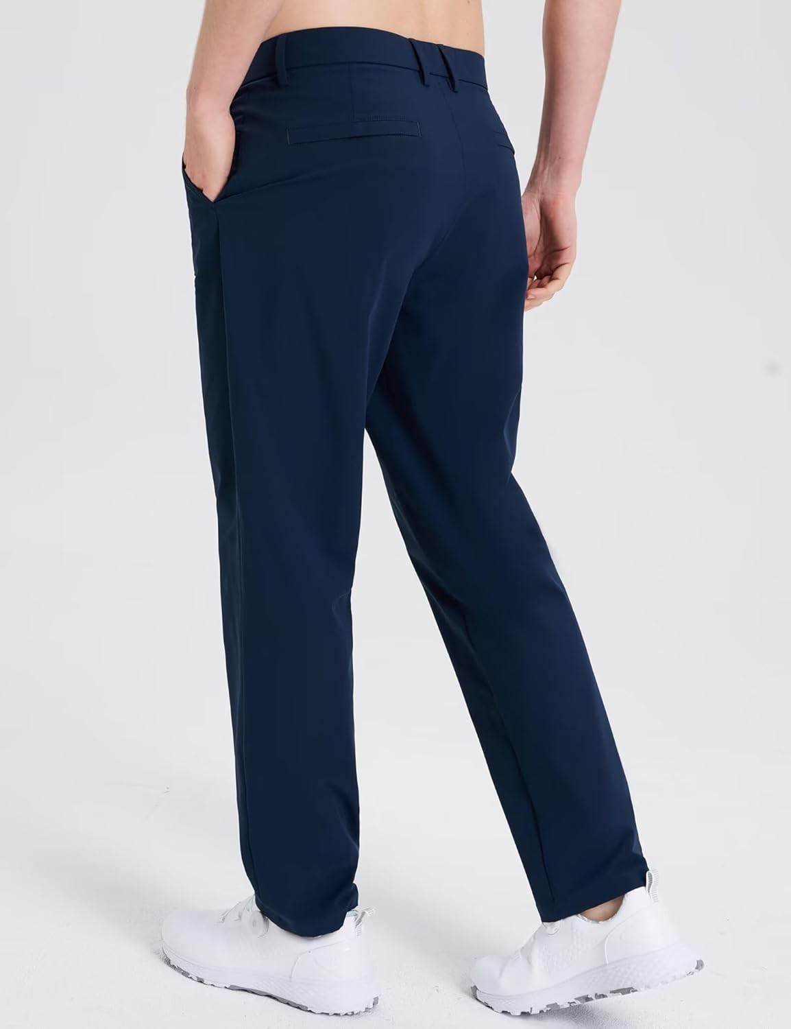 Mens Golf Pants Stretch Work Dress 30"/32" Water-Resistant Quick Dry Chinos Trousers with Pockets for Business Travel