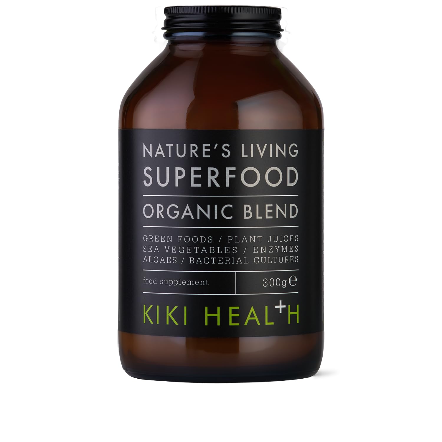 KIKI HEALTHOrganic Nature's Living Superfood Powder | Digestive Enzymes | Antioxidant Supplement for Smoothie Mix & Daily Drink | Boosts Energy, Alkalize & Pure Detox | 300g