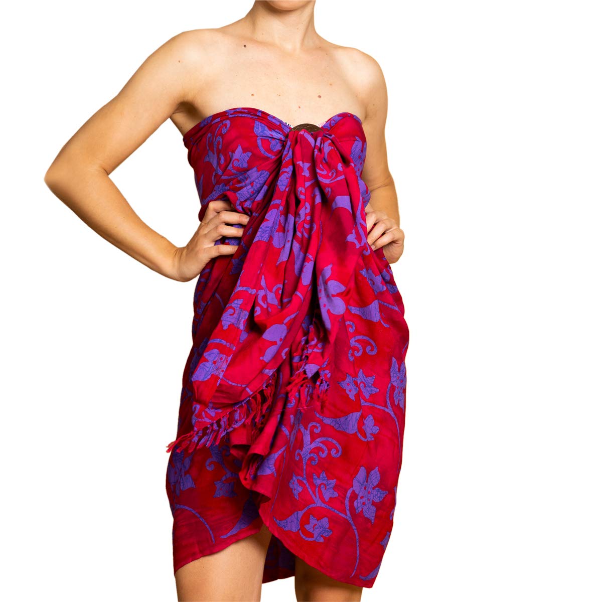 PANASIAM Sarong B021 Scarlet red, L