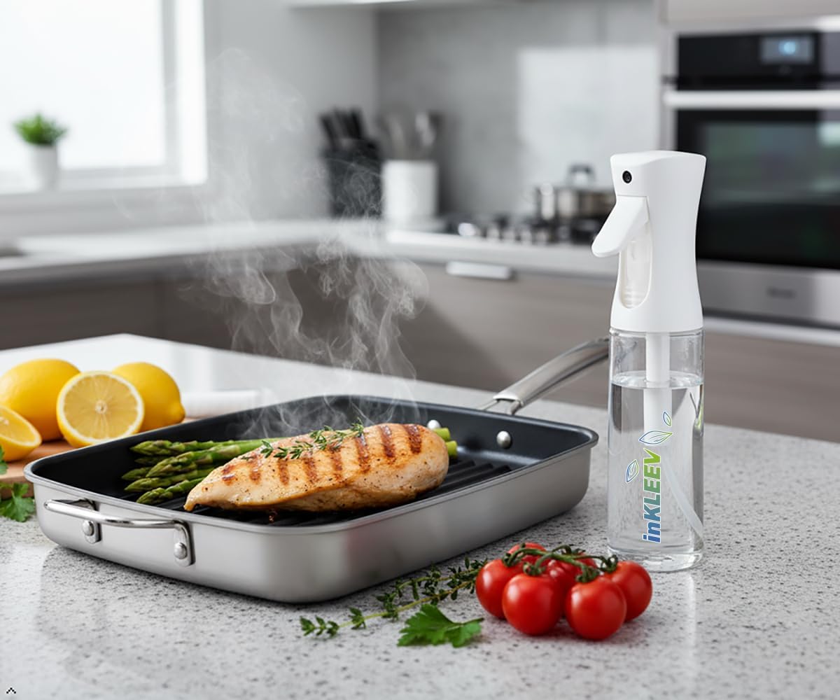 Mist Spray Bottle, Clear Plastic Container with White Trigger Sprayer, Empty Refillable Dispenser