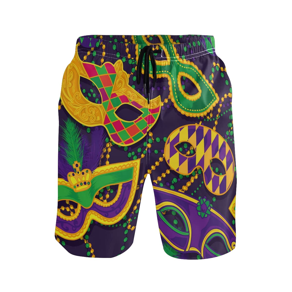 men's beach shorts mardi gras quick dry swim trunks shorts with pockets for men, s m l xl xxl