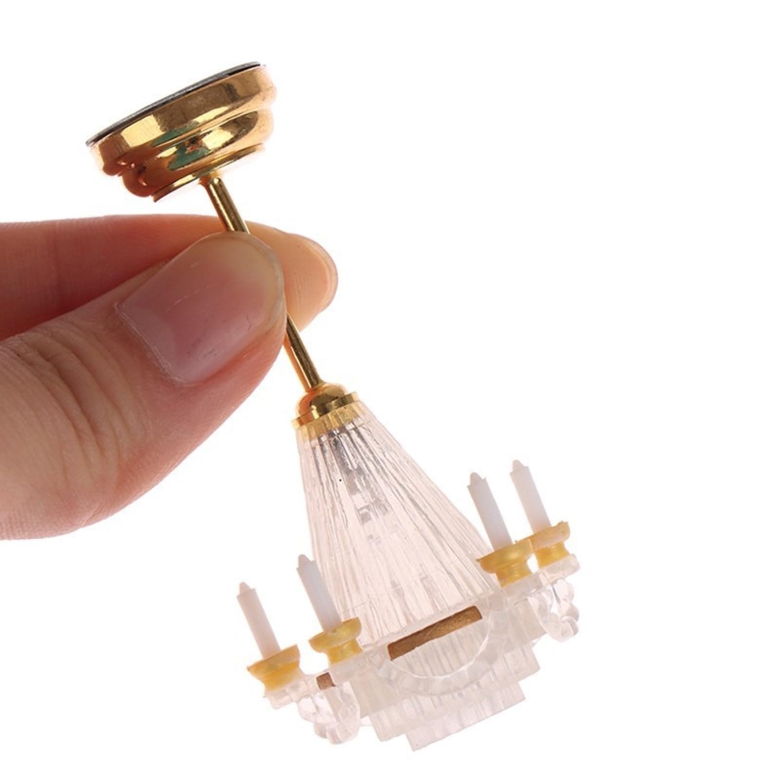Lámparas de araña para casa de muñecas - Candelabros LED en miniatura para casa de muñecas 4
