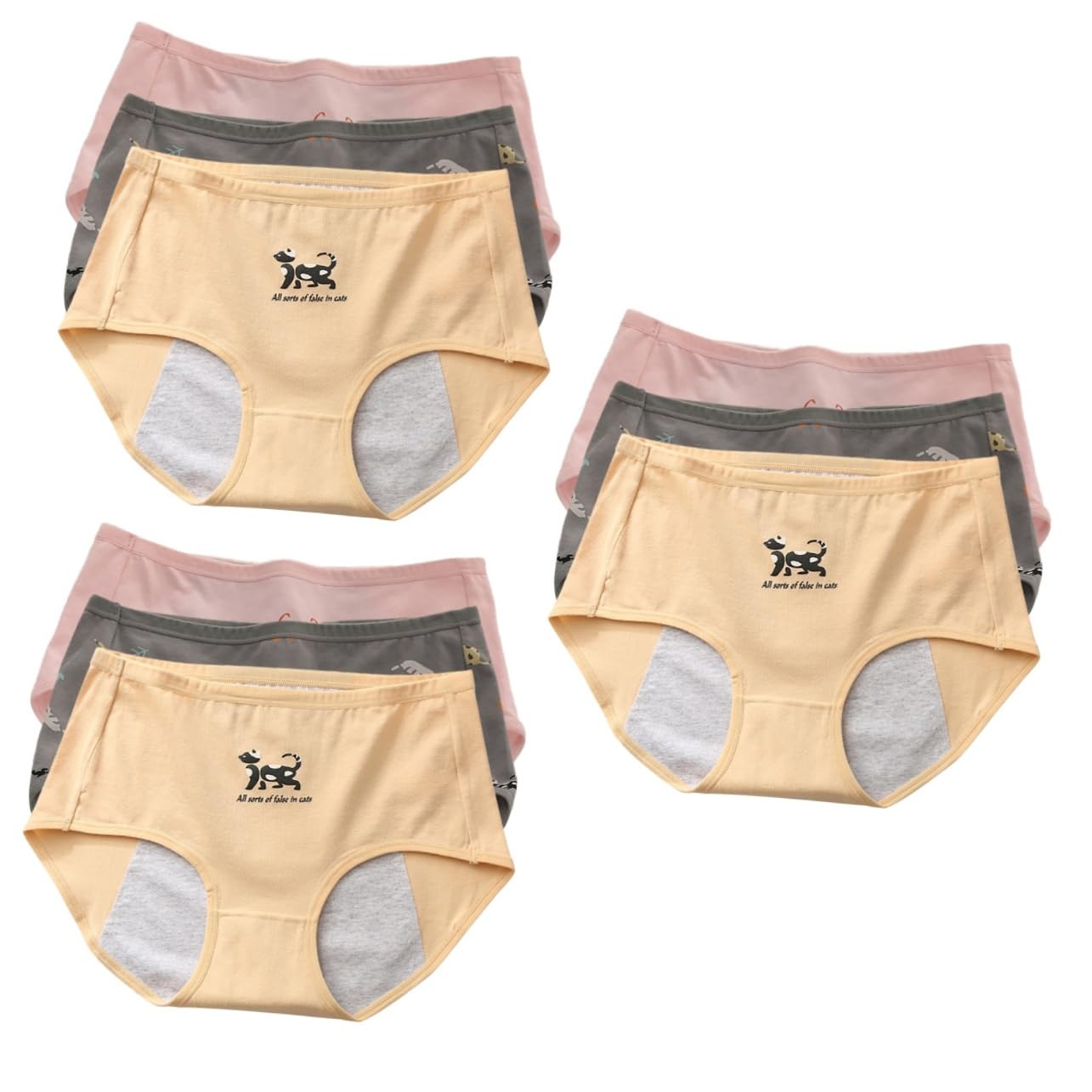 BESTYASH Bragas Periodo Menstrual Bragas Para Mujeres Calzoncillos Menstruales Pantalones De Lino De Las Mujeres Inconformista Menstrual Ropa Interior De Época Algodón
