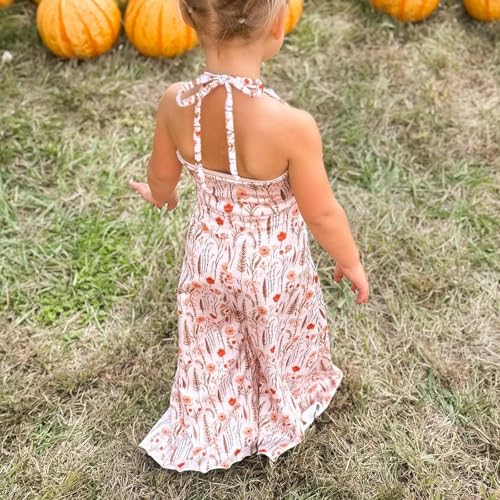 Infant Toddler Baby Girl Romper Jumpsuit Sleeveless Halter Floral One Piece Outfit Overall Pants Summer Clothes2