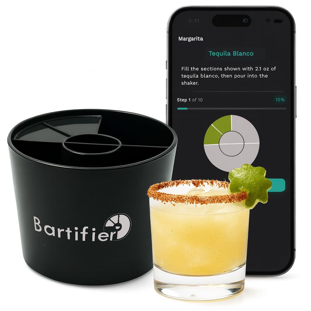 Portable Cocktail Maker Machine Drink Maker – 380 Cocktails & 100 Mocktails, App-Driven. Home Bar Kit Cocktail Making Set. Gift for Men, Women, Husband, Wives, Dad, Son, Birthday, Christmas