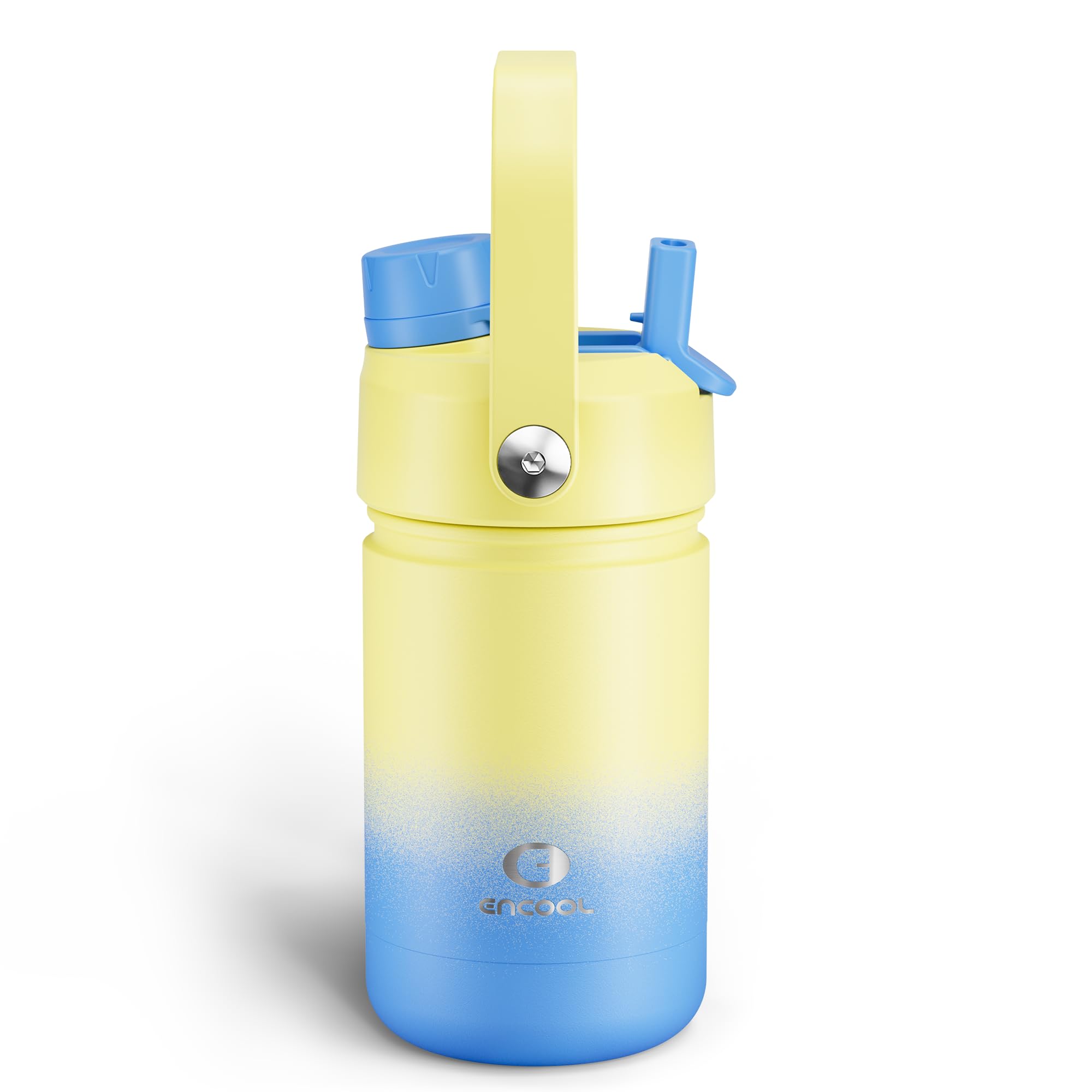 Kids Insulated Water Bottle with Straw - 12oz Stainless Steel Water Bottle with Dual Spouts Leak-Proof BPA-Free Double