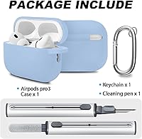 Vista 723 de Funda para AirPods Pro con kit de limpieza, funda de silicona suave para Apple AirPod Pro de 1ª/2ª generación, accesorios de funda AirPods Pro/Pro 2