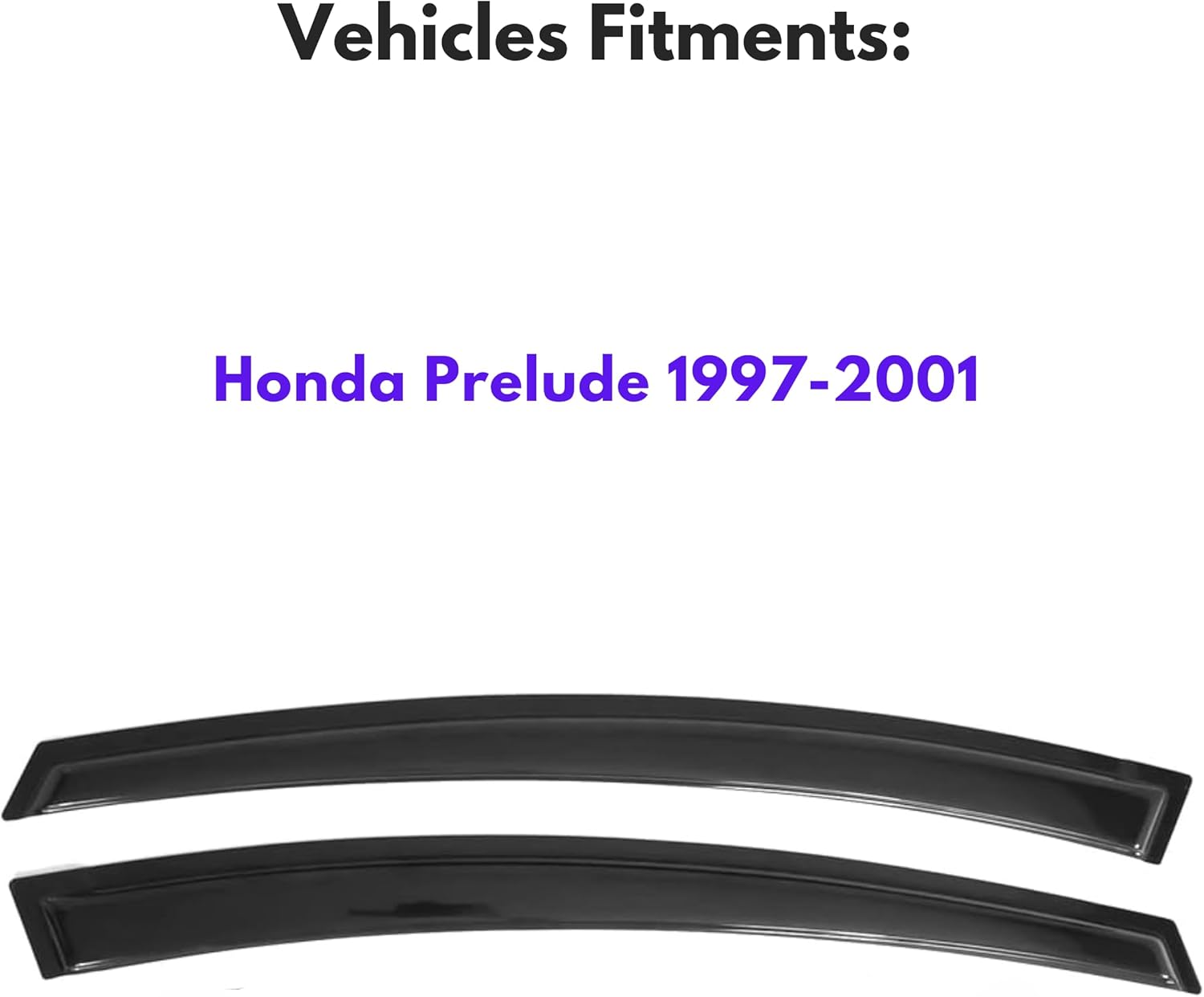 IG Window Visor for Honda Prelude 1997-2001, Rain Guard Tape-On Extra Durable Sun Wind Side Vent Window Deflector, 1997 1998 1999 2000 2001 1997-2001 Prelude