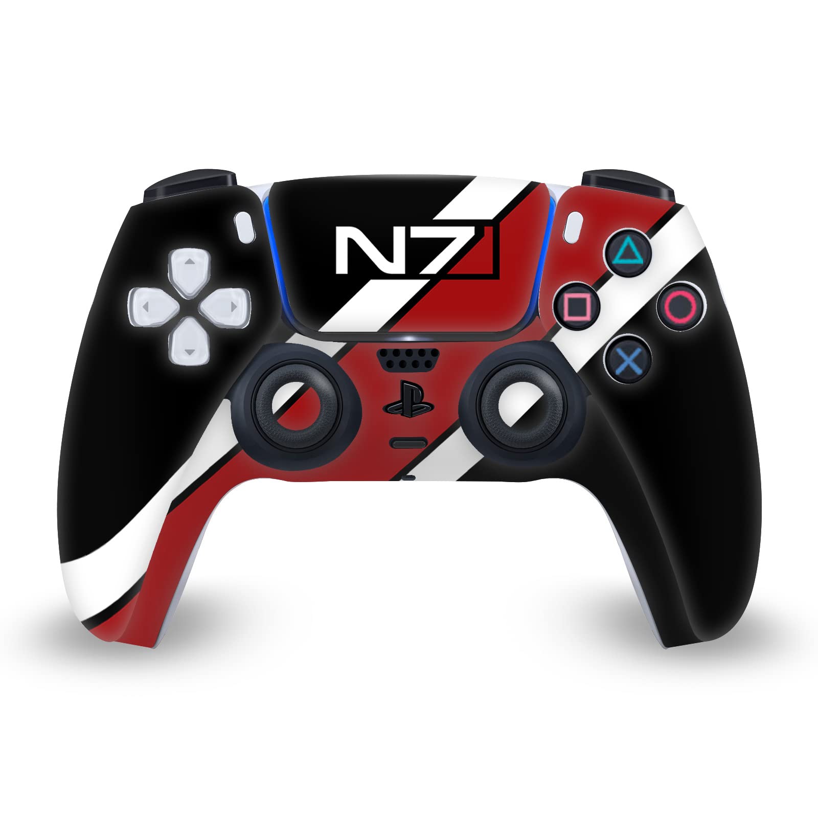 Head Case Designs sous Licence Officielle EA Bioware Mass Effect Logo N7 Rayures Graphiques Vinyle Plaque Frontale Autocollant De Jeu Peau Compatible avec Sony PlayStation 5 PS5 DualSense Controller