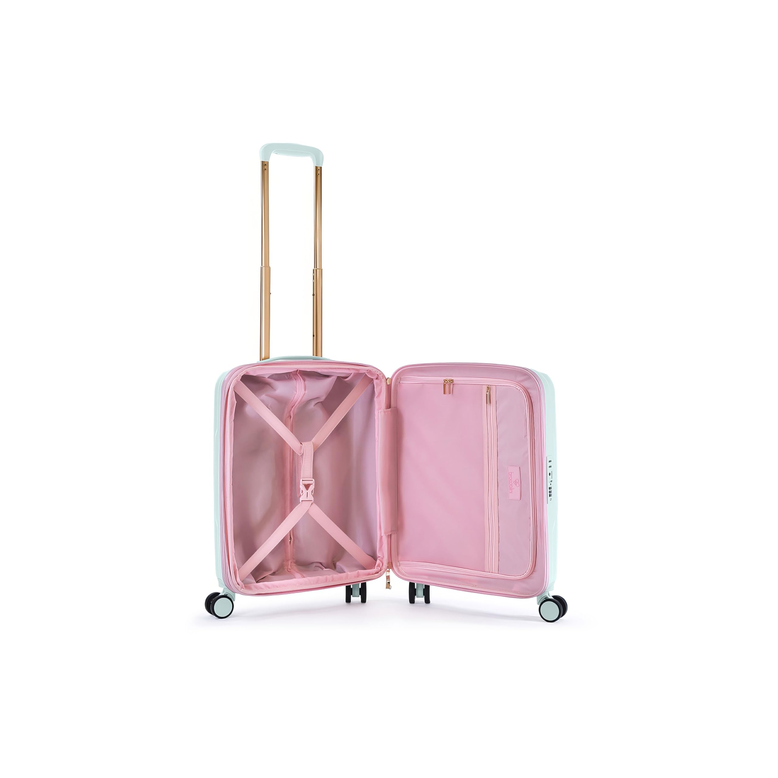 Braccialini Travel Reise stilvoll mit dem Hartschalen-Kabinentrolley raffinierten und praktischen Accessoire für alle, die Sich gern abheben. Dieser Trolley in Aqua vereint