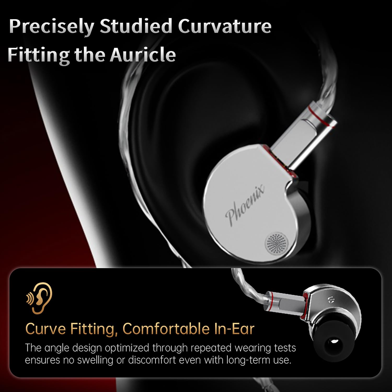 CCA Phoenix - Cuffie in-ear ad alte prestazioni con doppio magnete LCP a diaframma da 10 mm, auricolari in-ear in metallo di precisione, suono puro (tipo C con microfono, viola)