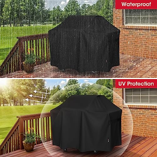 Image of Unicook 63 Inch Grill Cover for Weber Genesis 300 Series and New 2022 Genesis 300, Outdoor BBQ Gas Grill Cover, Heavy Duty Waterproof Fade Resistant, Compared to Weber 7757