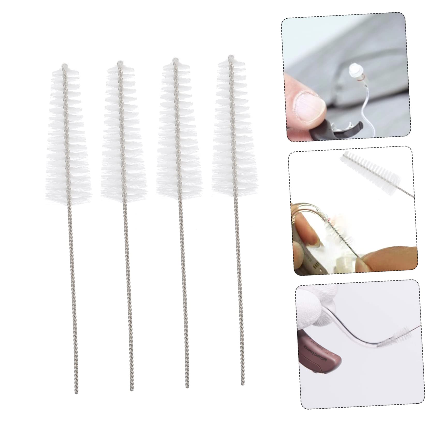 COLLBATH 5pcs Cleaning Brush Earpiece Cleaner Ear Wax Removal Tool Vent Cleaner Hearing Amplifier Cleaning Brush Cleaning Tools Hearing Amplifier Cleaner Vent Brush Nylon