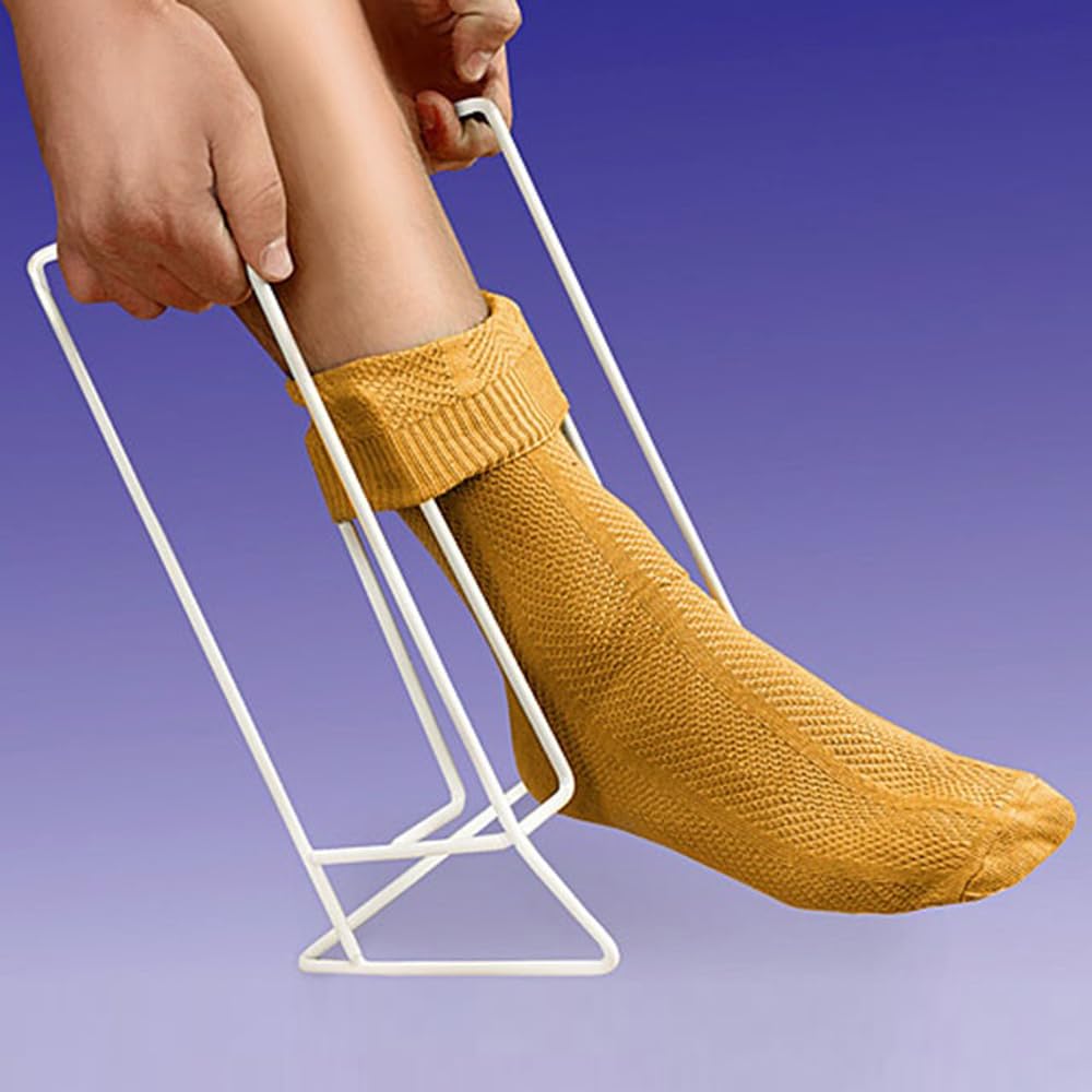 HEYOUTH Calzador de Calcetines,Calzador de Medias de Compresión,Ayuda para Poner Calcetines,Cómodas Empuñaduras de Espuma,Poner Calcetines Personas Mayores