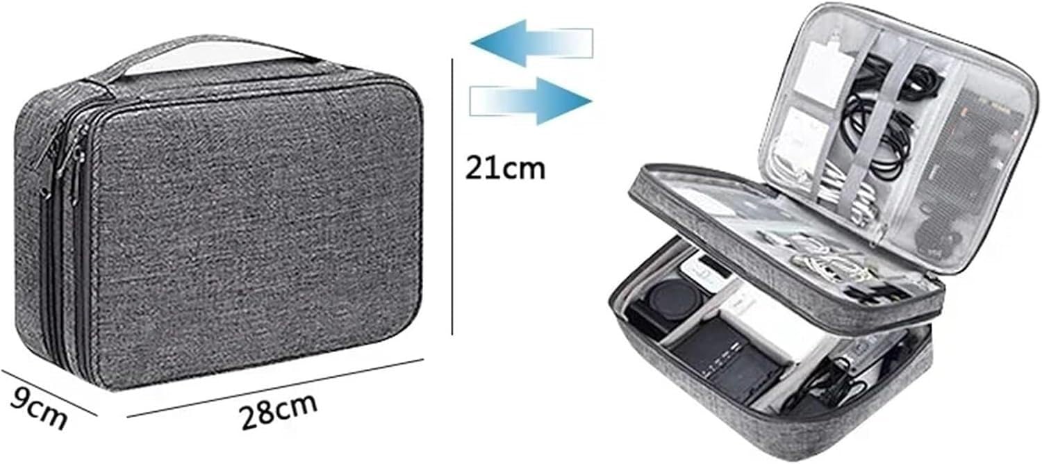 Bolsa organizadora de Cables | Organizador electrónico digital impermeable de gran capacidad(Black)