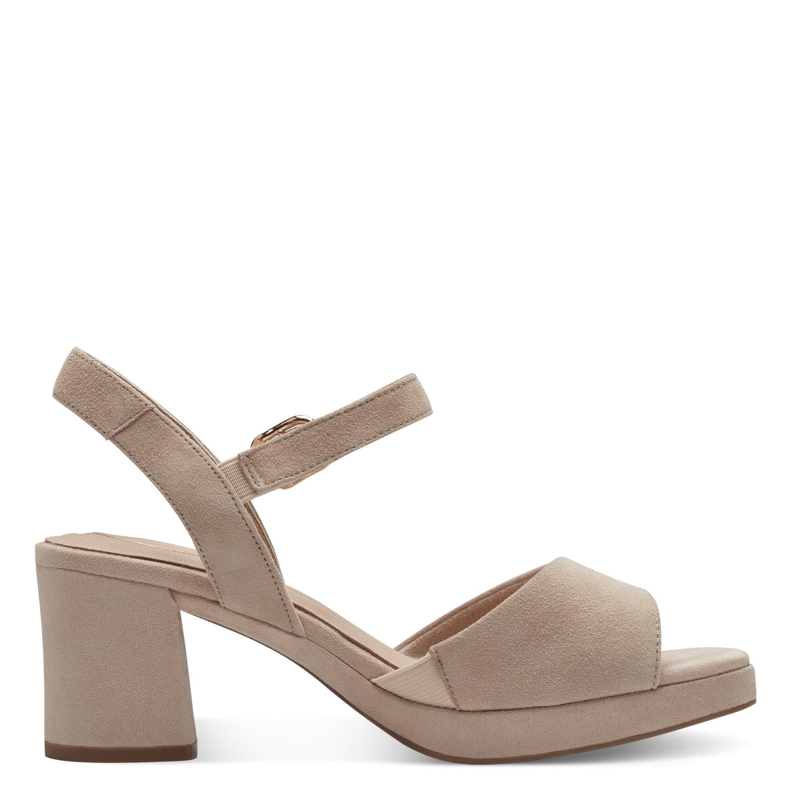 Tamaris Kobiety Tamaris Comfort 8-88309-42 402 Beżowy Zamsz Sandały Na Obcasie Wygodne Buty Na Co Dzień Świąteczne EleganckieSandały na obcasach
