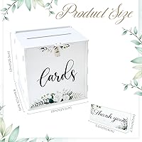 Vista 2 de OurWarm Caja de tarjetas de boda blanca con cerradura, caja de tarjeta de regalo de PVC para recepción de boda, caja de tarjetas de regalo