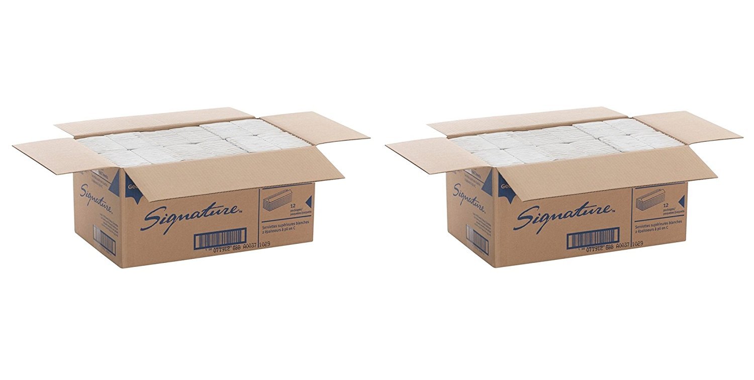 Signature 23000 2-Ply Premium C-Fold Paper Towel by Georgia-Pacific – 120 Count (Pack of 12), Paper, White, Pack of 12, Model GP-23000