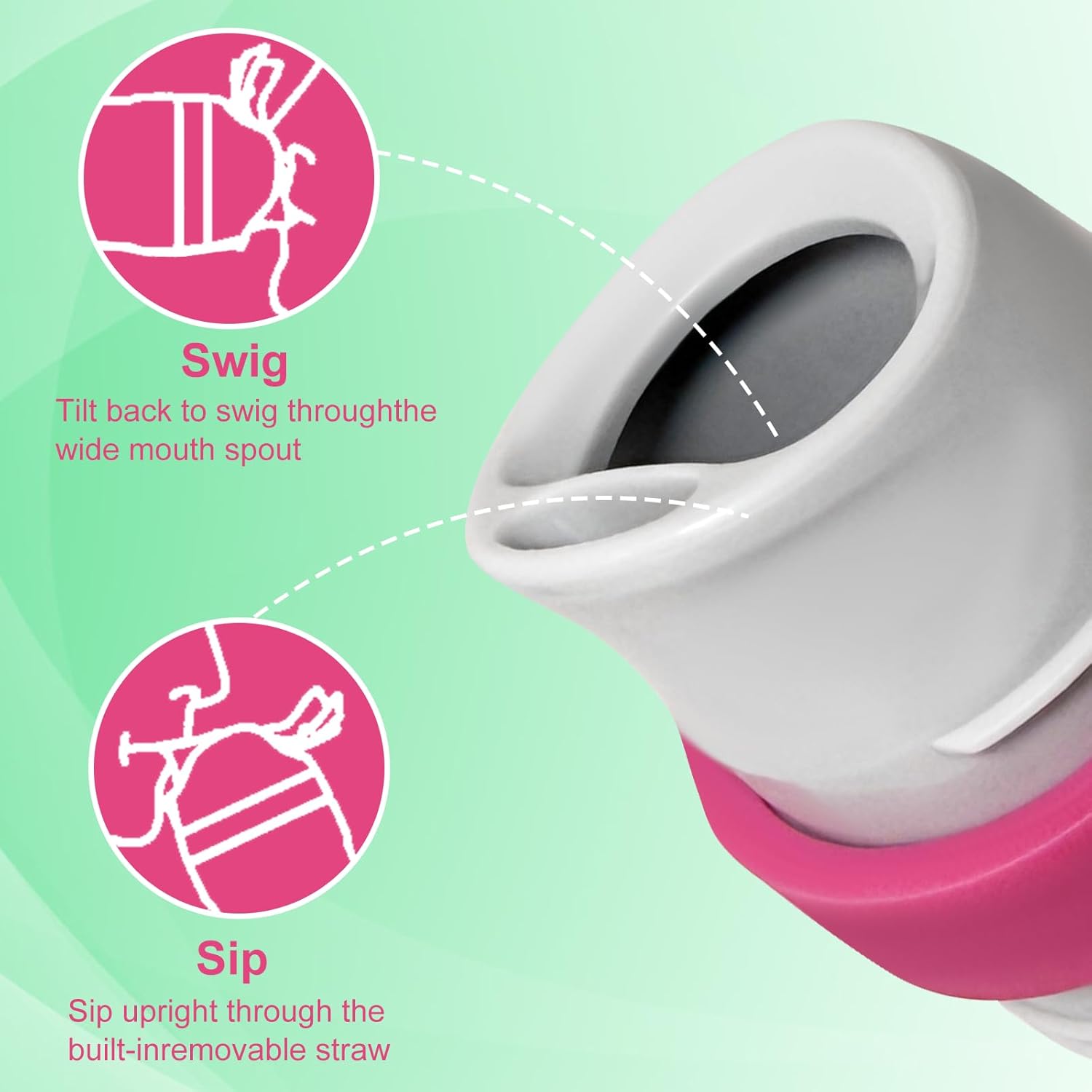 2 in 1 Replacement Lid for Owala FreeSip Twist Water Bottle,Replacement Accessories for Owala FreeSip Twist 18oz 24oz,Replacement Lid Accessory for Owala,Leak-Proof,BPA-Free - Image 4