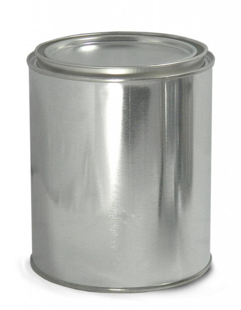 Qorpak MET-03088 Metal Unlined Round Paint Can with Triple Tite Lid and Securing Clips, 1/2 pint Capacity, 214 mm Diameter x 214 mm Height, Case of 48