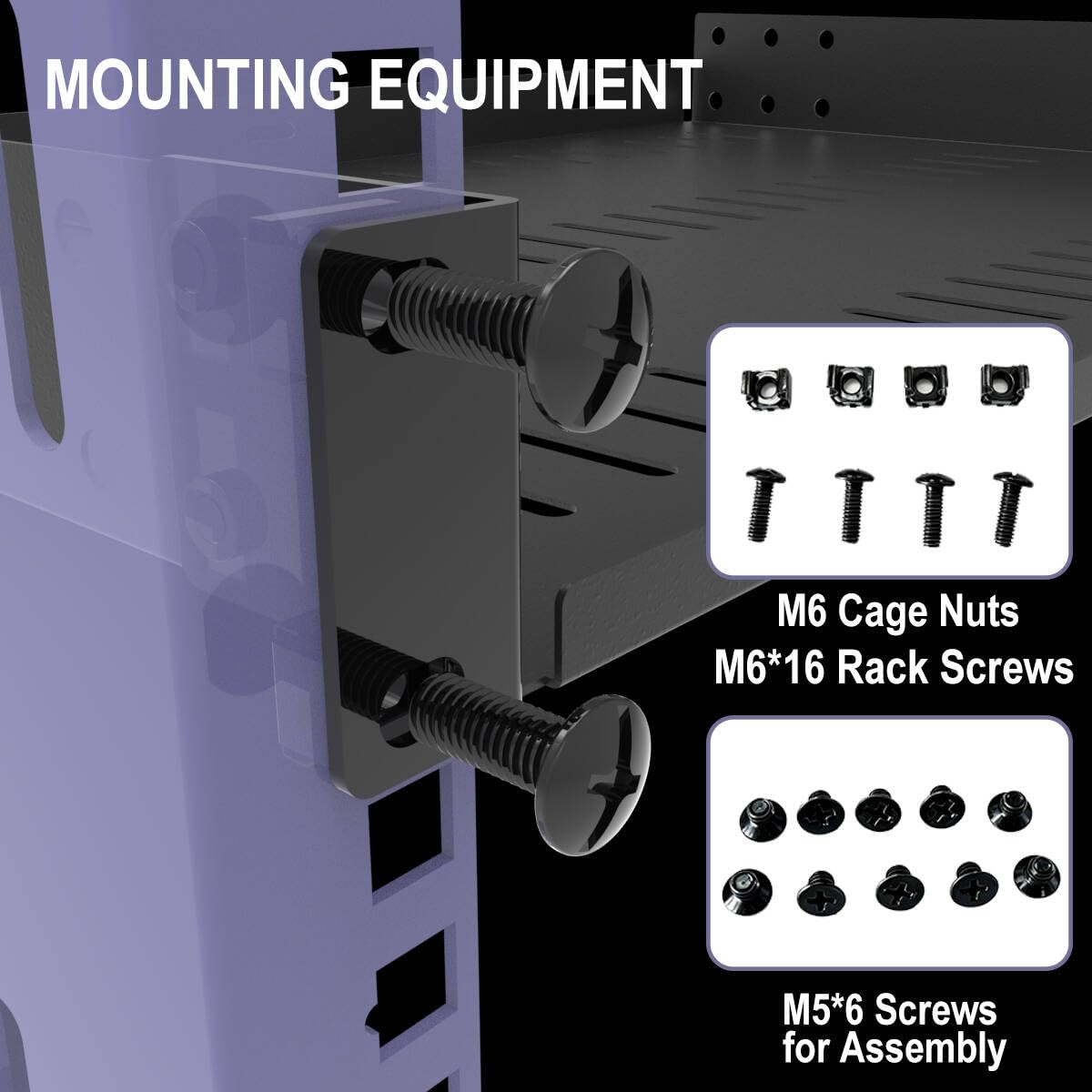 1U Server Rack Shelf - 19 Inch Vented -7