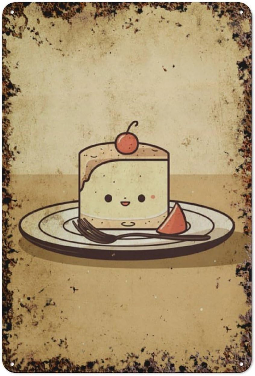 Kwqdozf Tin Sign 4 8X12 Inch Vintage Sign A Piece Of Cake Funny Tin Sign For Home Office Kitch