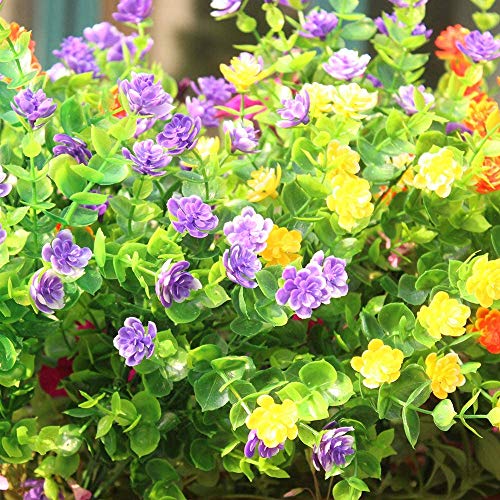 Amajoy 15 Bundles Outdoors Artificial Flowers Faux Plastic Greenery Uv Resistant Shrubs Plants For Indoor Vase Outside Hanging Plants Pot Garden Porch Décor Wedding Farmhouse Decoration #TOP3