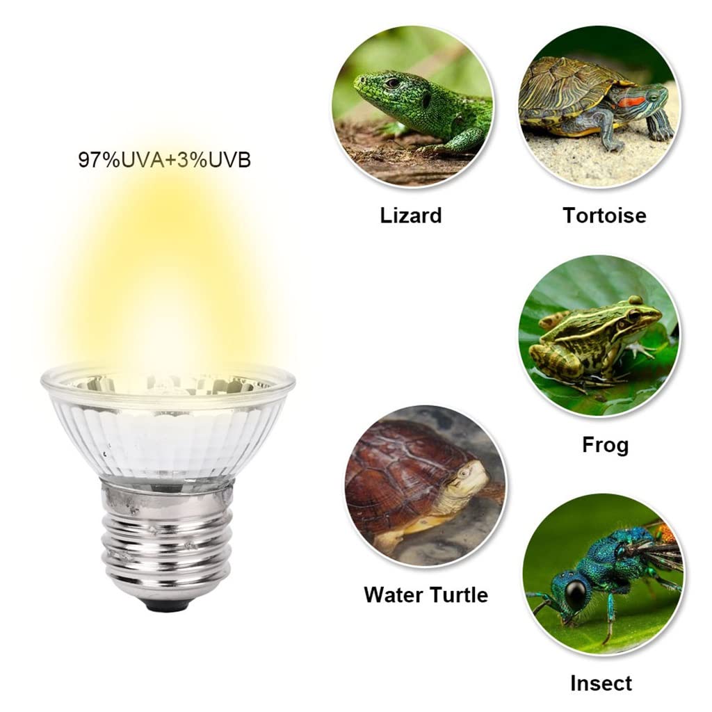 6 Pacchi Lampada Solare a Spettro Completo UVA + UVB Lampadina della Lampada di Calore per Prendere Il Sole, Lampada Riscaldante per Rettili per Tartaruga, Lucertola, Rana, Base E27/E26
