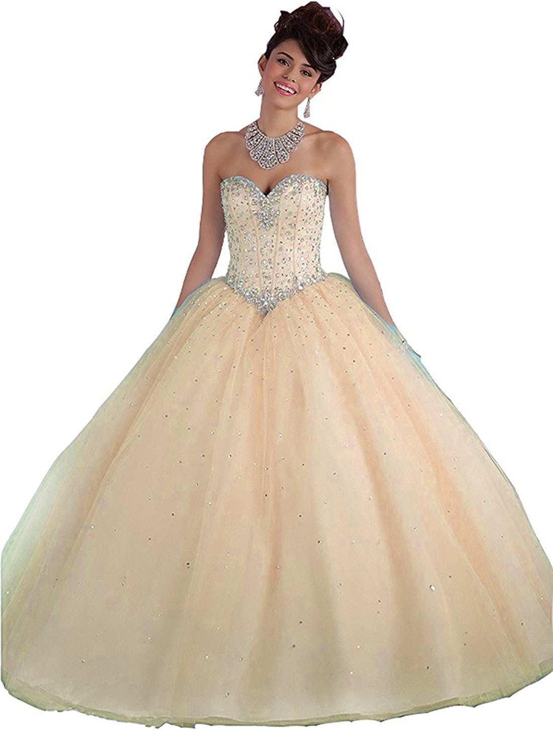 Carnivalprom Women's Beading Quinceanera Dress with Jacket Evening Dress Ball Gown Prom Dresses