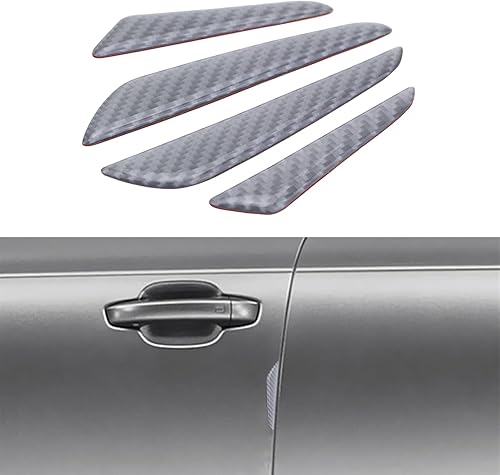 4 protectores contra arañazos para puerta de automóvil, protector antiarañazos, protector de borde de puerta de automóvil de fibra de carbono,
