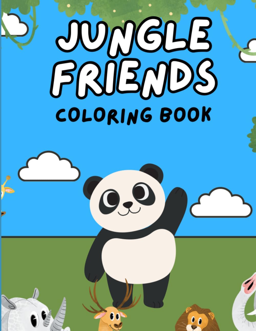 Jungle friends: A fun Colouring book for kids aged 3 to 6