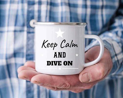 Miniatura 2 de Funny Gift Ideal Scuba Diving Enthusiast Gift - for Great Grandfather's Graduation - Keep Calm and Dive on - Large 12 Oz White Stainless Steel