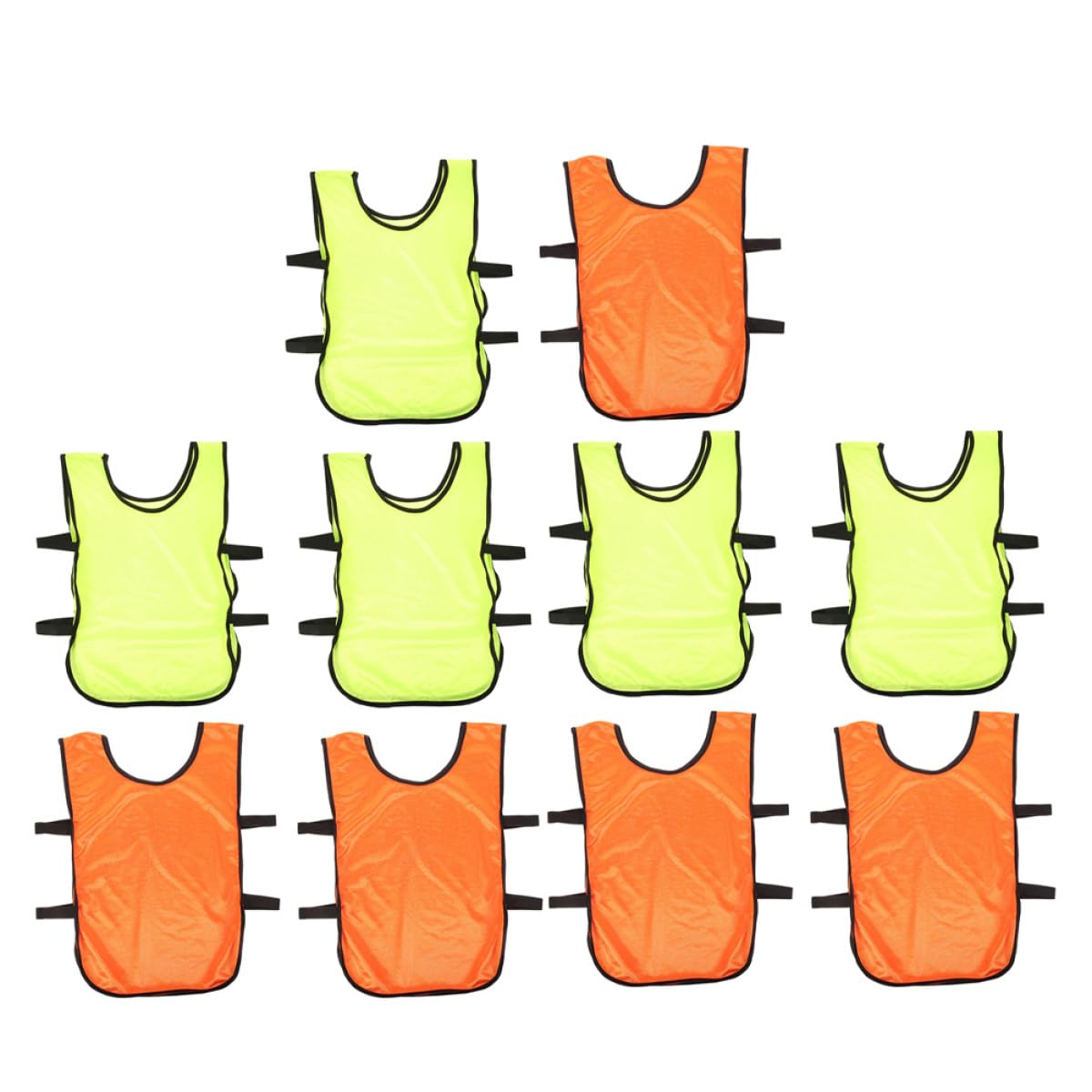 ifundom Petos para Entrenamiento de Fútbol y Baloncesto Infantiles 10 Piezas Xl Colores Naranja y Verde Chalecos Deportivos Lavables de Poliéster Ligeros y Ventilados para Juegos y