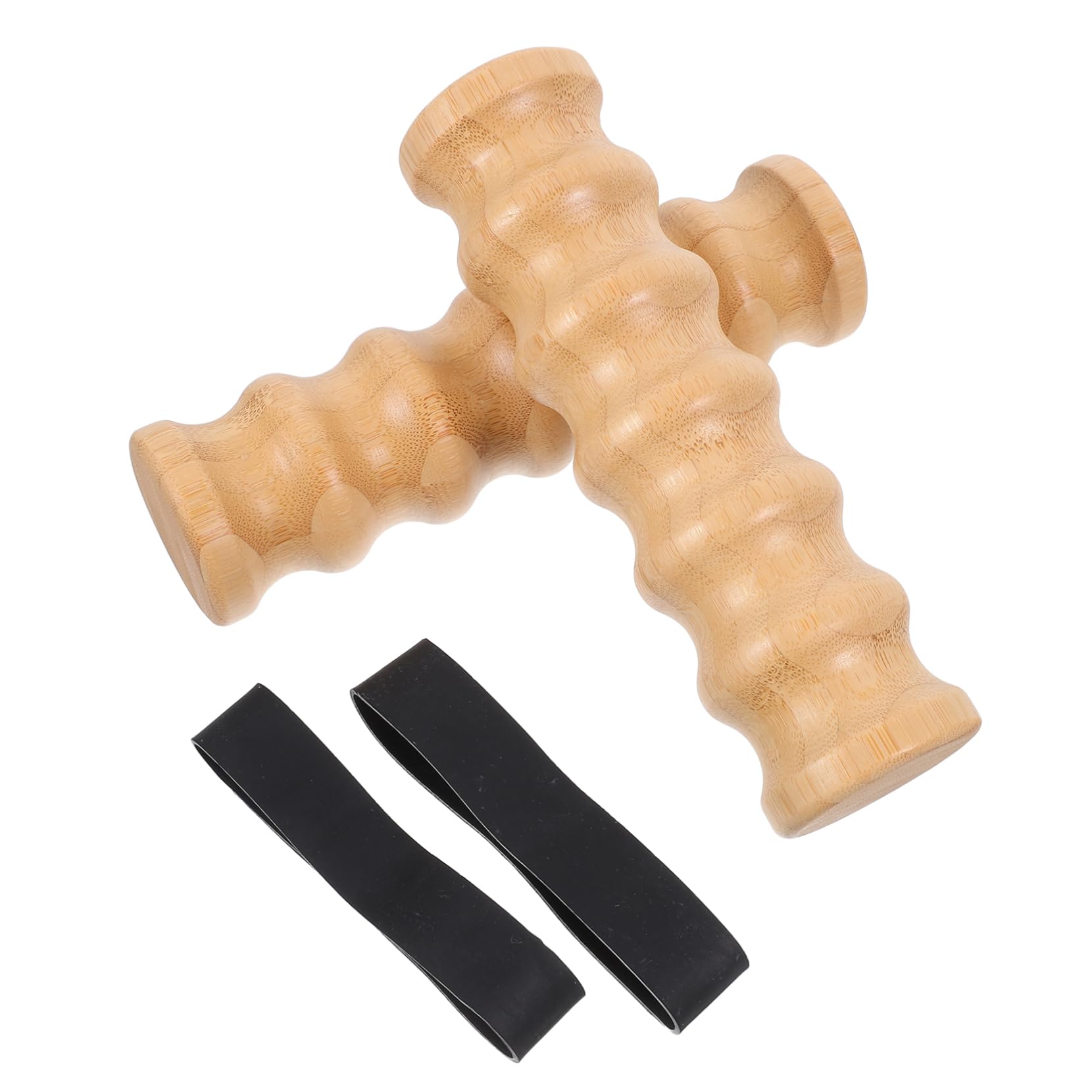 Fasce Elastiche per Esercizi Spalle con Maniglie in Legno, 2 Pezzi | Resistenza Regolabile, Design Portatile, Impugnatura Antiscivolo, Uso per Yoga e Stretching