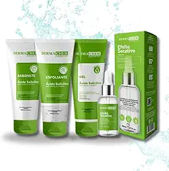 Kit Skincare Acido Salicilico Pele Oleosa + Sérum Secativo - 4 Itens 87% de EFICÁCIA COMPROVADA